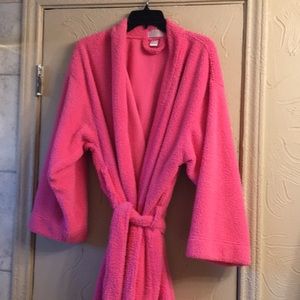 Pink soft fluffy robe